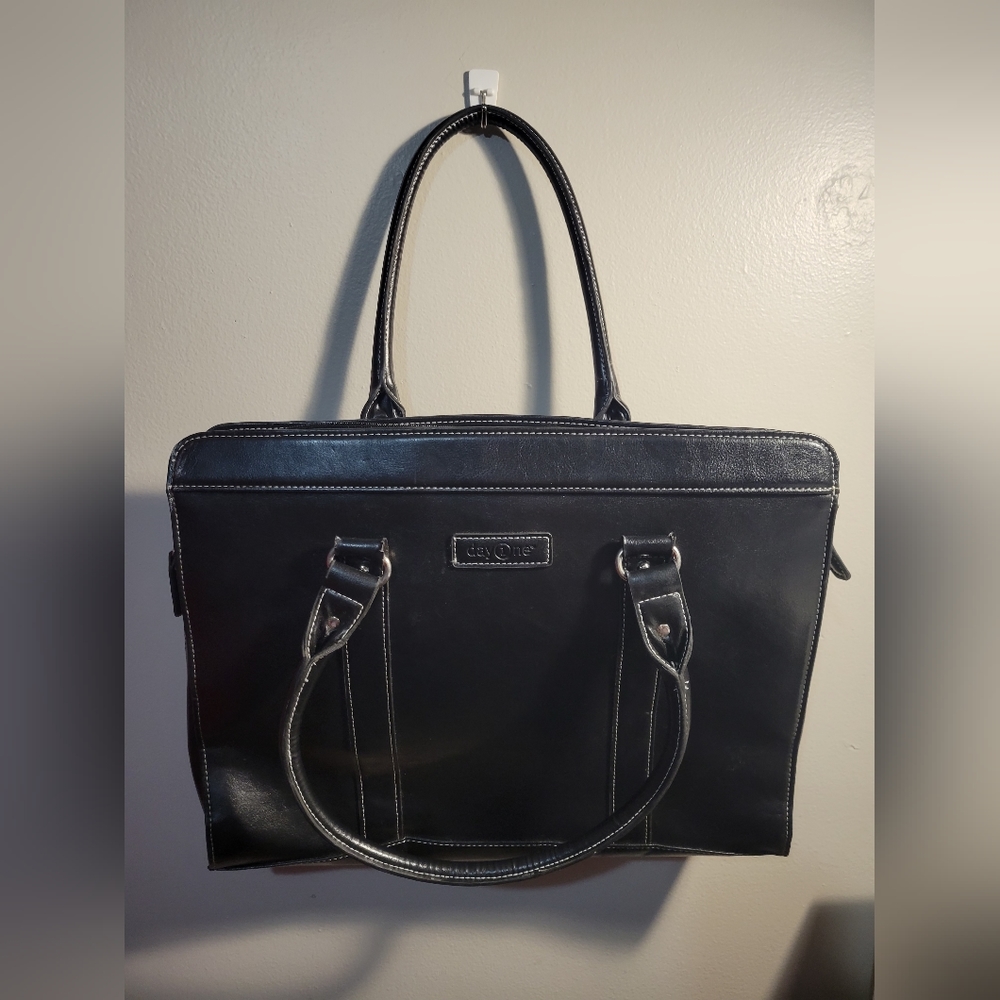 Black Leather Laptop Bag/Briefcase